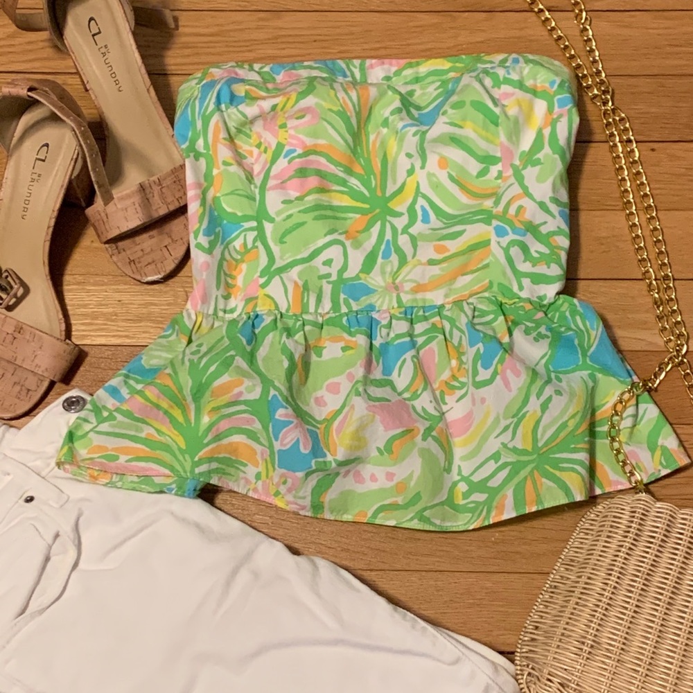 Lily Pulitzer Elephant Ears Peplum Top